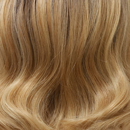 Beige Ash Blonde Brown Shoulder-Length Synthetic Heat-Friendly Wavy Hair Wig