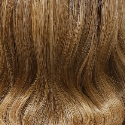 Beige Ash Blonde Brown Shoulder-Length Synthetic Heat-Friendly Wavy Hair Wig