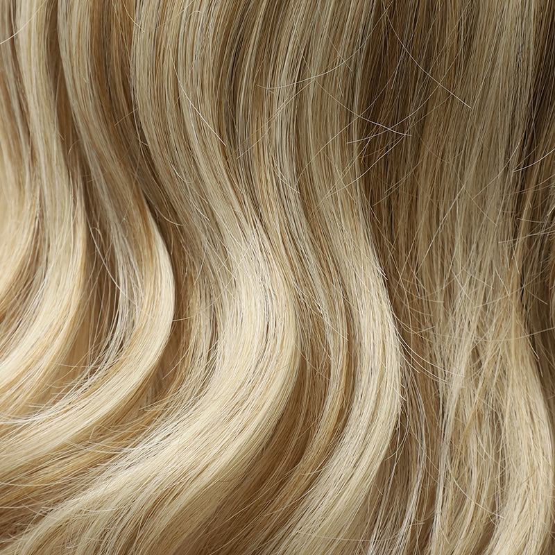 Champagne Blonde Collarbone Length Loose Wave Synthetic Wig Mono Top