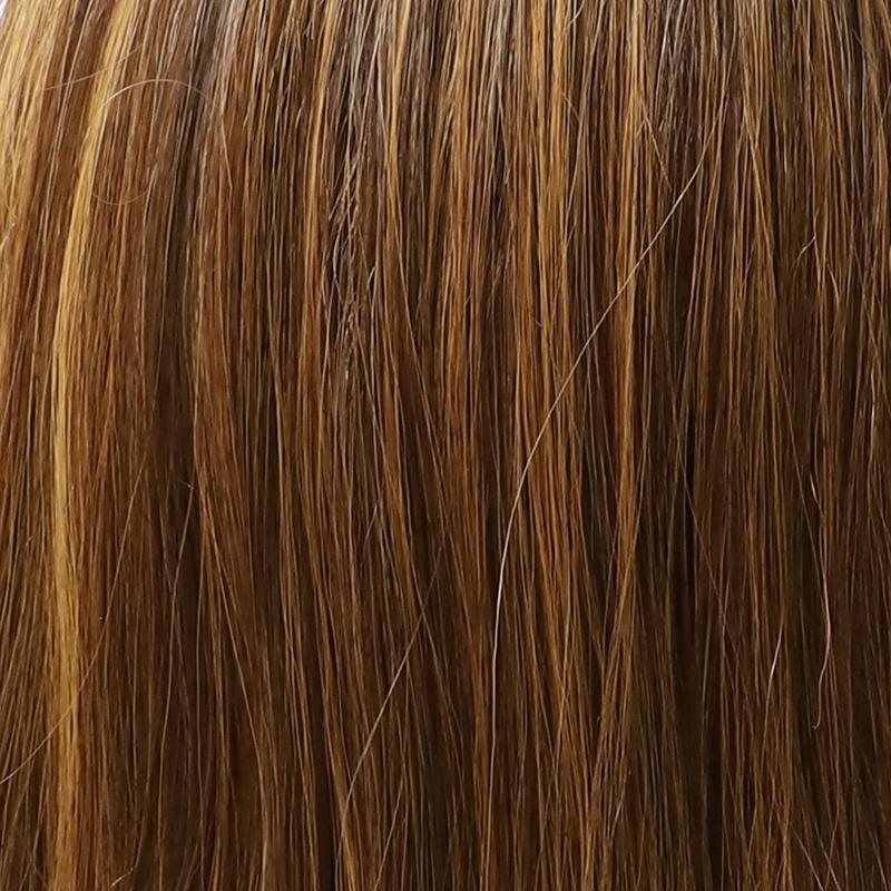 Chestnut Brown Highlight Long Body Wave Synthetic Wig Mono Top