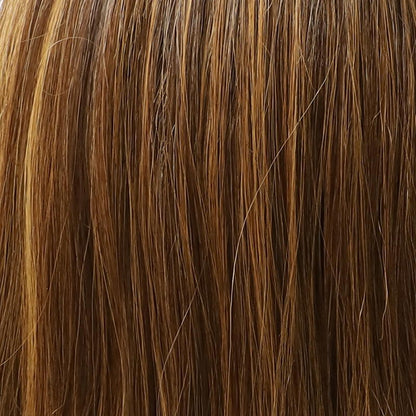 Chestnut Brown Highlight Long Body Wave Synthetic Wig Mono Top