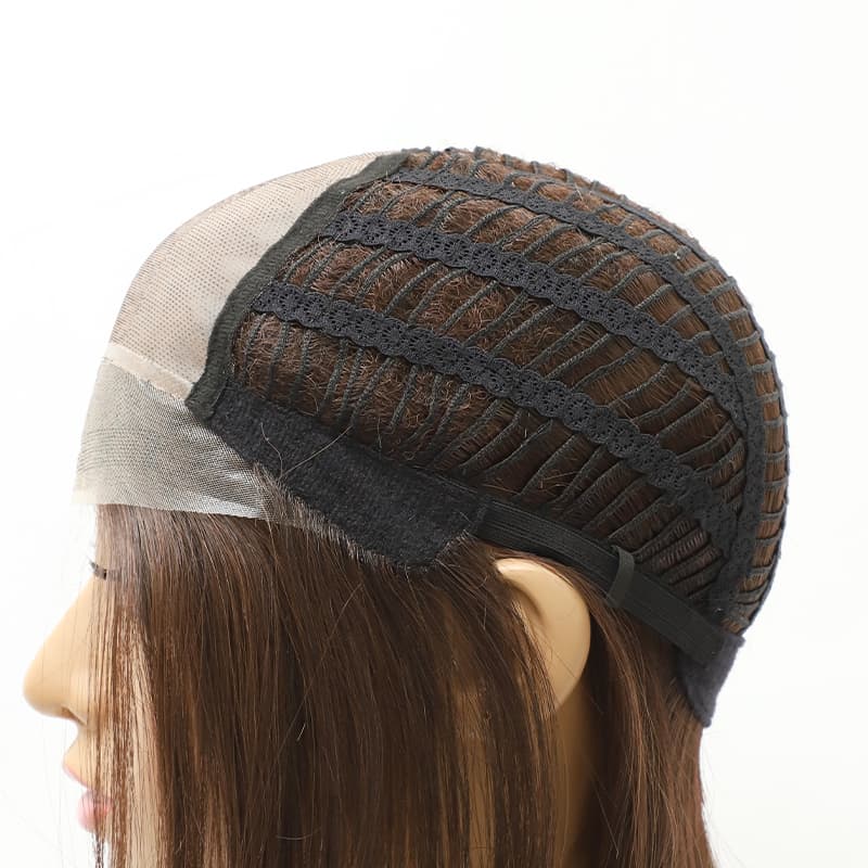 Dark Brown Sleek Bob Heat Friendly Synthetic Wig (Mono Top)