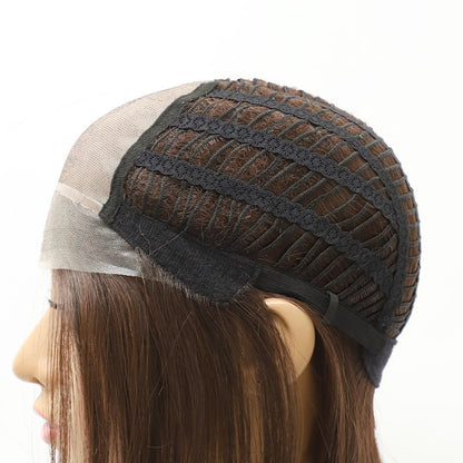 Dark Brown Sleek Bob Heat Friendly Synthetic Wig (Mono Top)