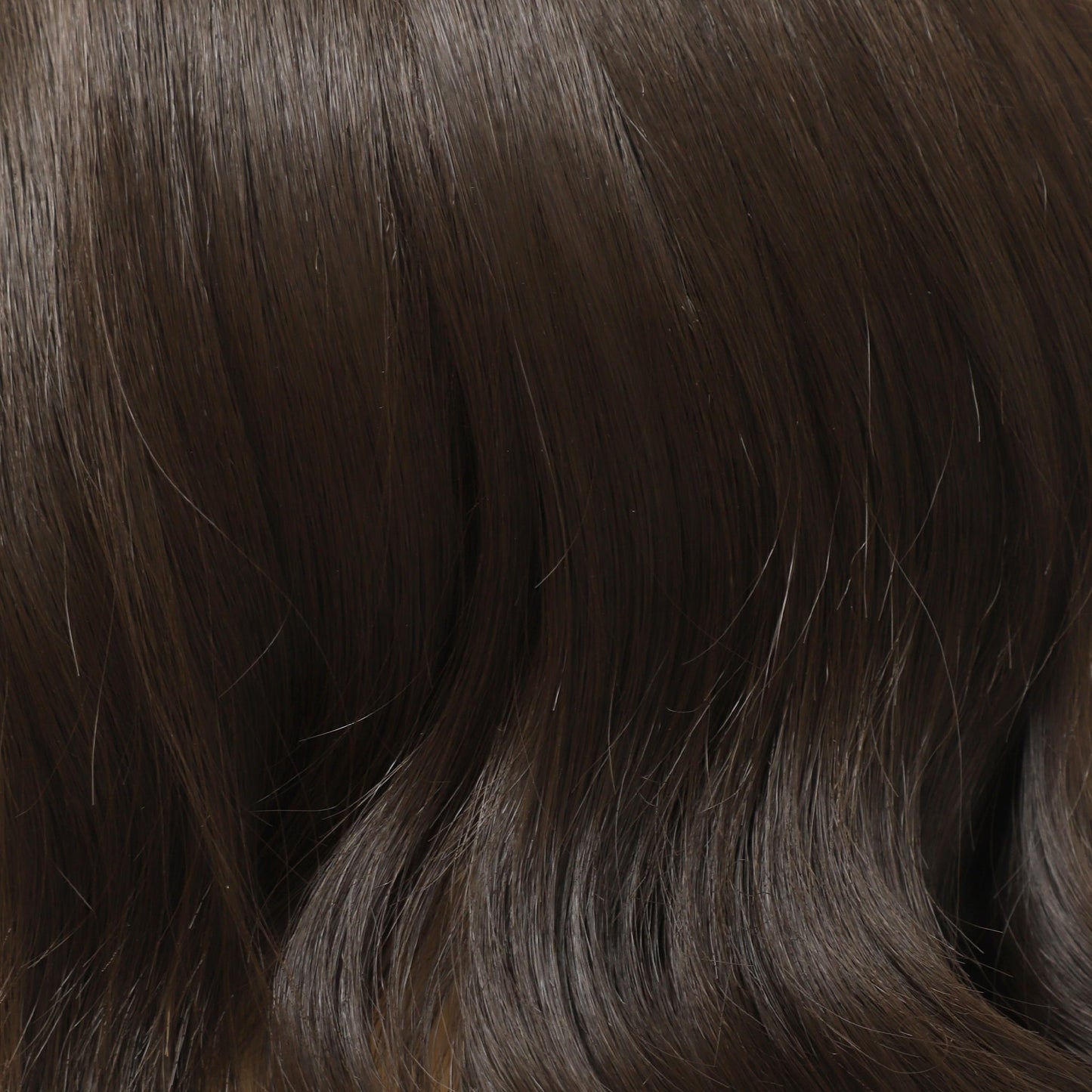 Dark Brown Mid-Length Wavy MONO Top Heat Friendly Synthetic Wig