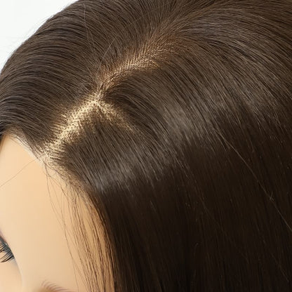 Dark Brown Sleek Bob Heat Friendly Synthetic Wig (Mono Top)