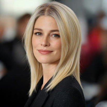 Elegant Blonde Shoulder Length Heat Friendly Synthetic Wig (MONO TOP)