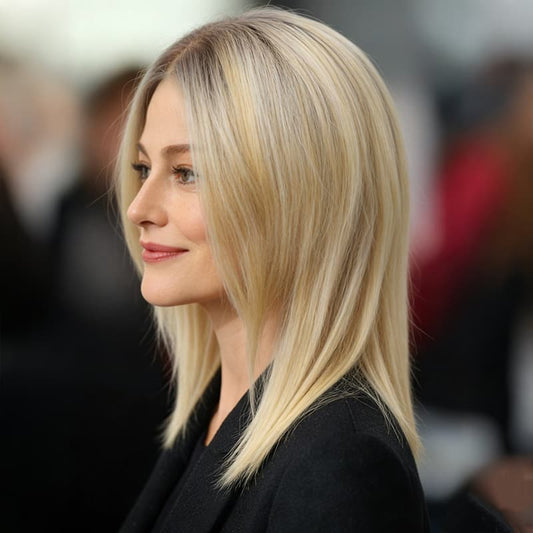 Elegant Blonde Shoulder Length Heat Friendly Synthetic Wig (MONO TOP)