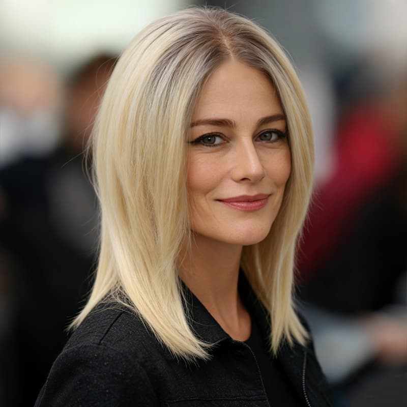 Elegant Blonde Shoulder Length Heat Friendly Synthetic Wig (MONO TOP)