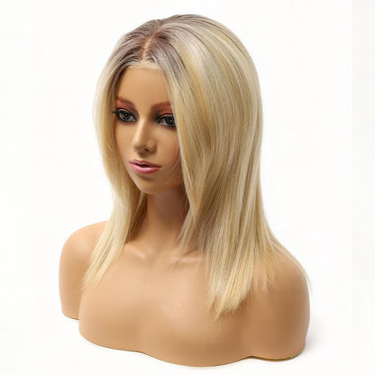 Elegant Blonde Shoulder Length Heat Friendly Synthetic Wig (MONO TOP)
