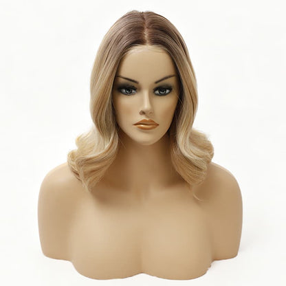 Layered Blowout Bob Blonde Shoulder-Length Synthetic Wig (MONO TOP)