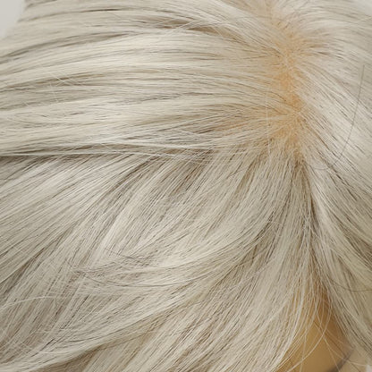 Layered Pixie Cut Silver Gray Synthetic Wig (MONO TOP)