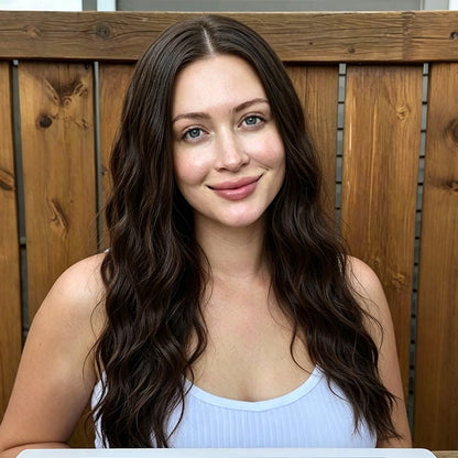 Long Wavy Heat Friendly Synthetic Wig with Mono Top for Women