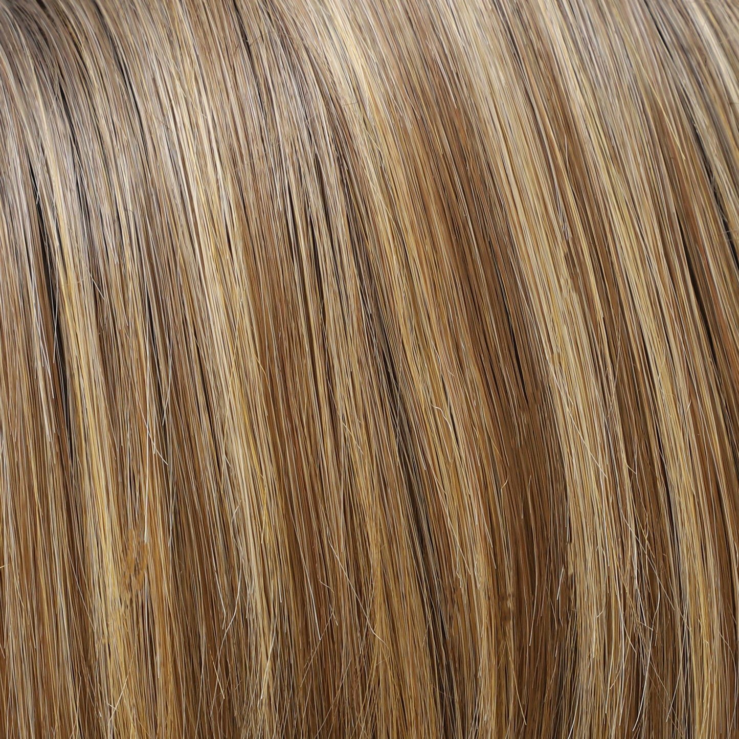 Honey Blonde Brown Long Straight Synthetic Hair Wig With Mono Top Natural Look