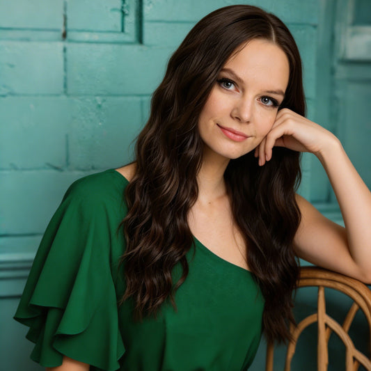 Dark Brown Wave MONO Top Synthetic Wig for Women Natural Looking Heat-Friendly Fiber