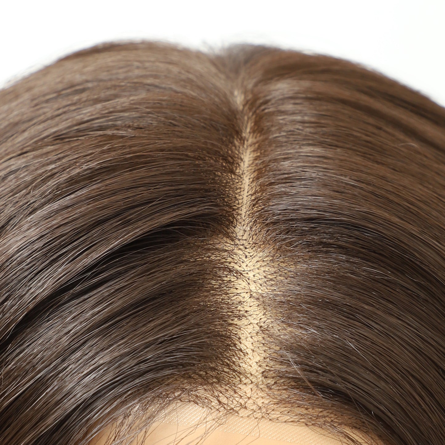 Dark Brown Wave MONO Top Synthetic Wig for Women Natural Looking Heat-Friendly Fiber