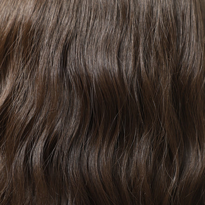 Dark Brown Wave MONO Top Synthetic Wig for Women Natural Looking Heat-Friendly Fiber