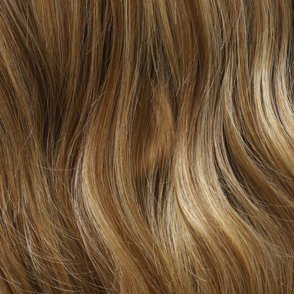 Dark Root Champagne Blonde Wavy Bob MONO Top Synthetic Wig Natural-Looking
