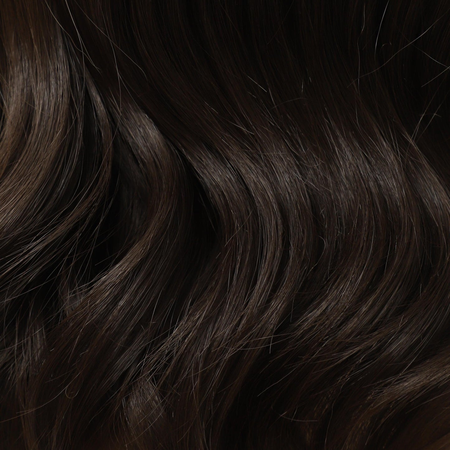 Chocolate Brown Shoulder Length Natural Wave Synthetic Wig Mono Top
