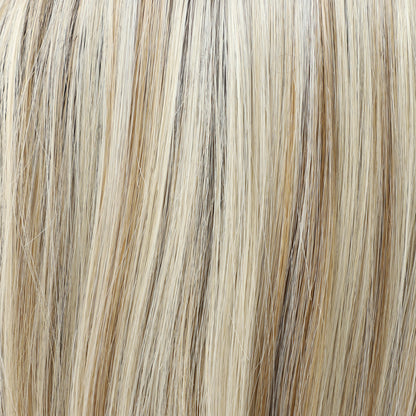 Ash Beige Blonde Highlighted Layered Wavy MONO Top Synthetic Wig