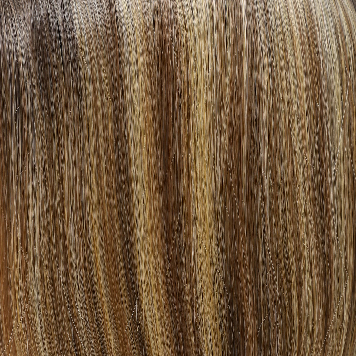 Honey Blonde Brown Long Straight Mono Top Synthetic Wig Beginner Friendly