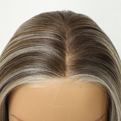 Blonde Highlight Straight Short Bob Synthetic Wig Sleek Natural Look
