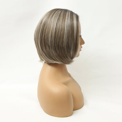Blonde Highlight Straight Short Bob Synthetic Wig Sleek Natural Look