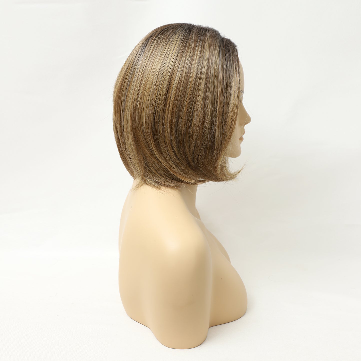 Blonde Highlight Straight Short Bob Synthetic Wig Sleek Natural Look