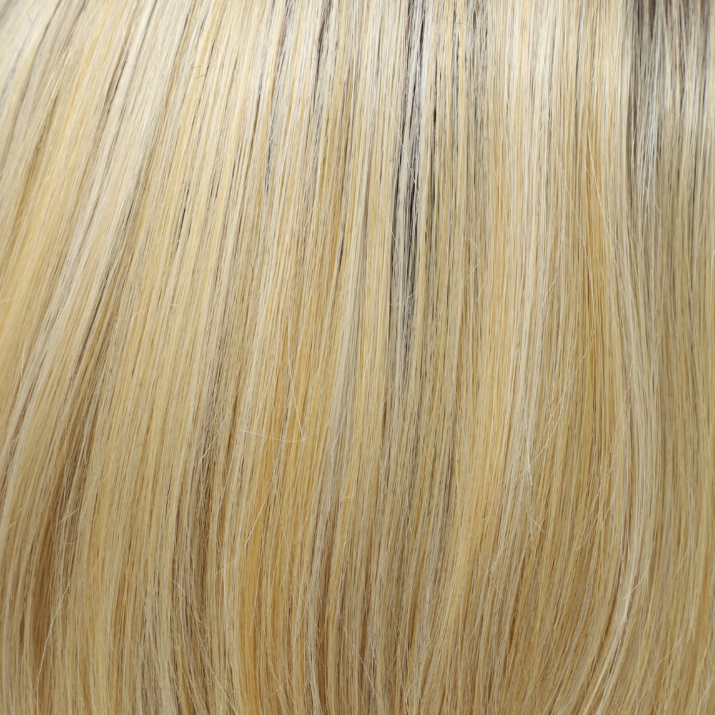 Dark Rooted Honey Blonde Long Straight Layered Synthetic Wig Mono Top