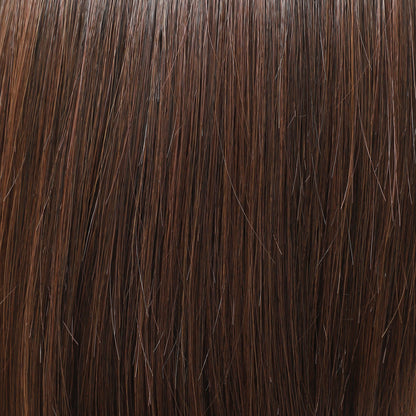 Chocolate Brown Shoulder-Length Sleek Bob Mono Top Synthetic Wig Natural Look