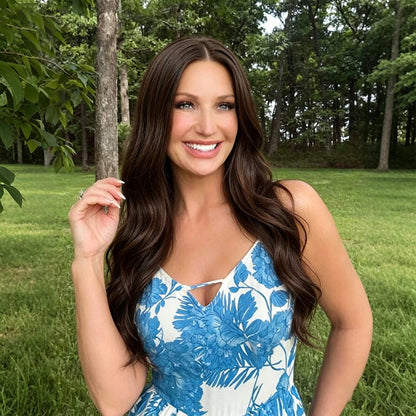 Natural Black Long Wavy Heat Friendly Synthetic Wig Mono Top