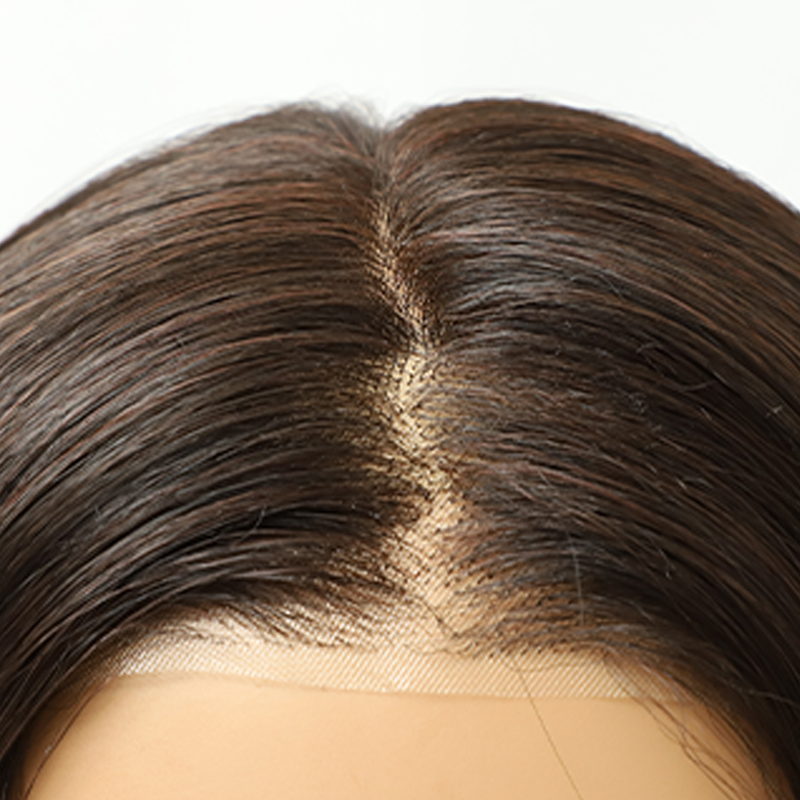 Natural Black Long Wavy Heat Friendly Synthetic Wig Mono Top