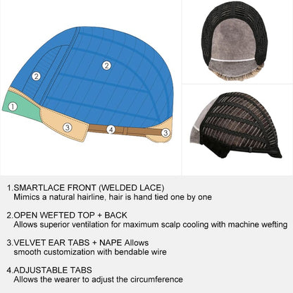 Dark Brown Sleek Bob Heat Friendly Synthetic Wig (Mono Top)