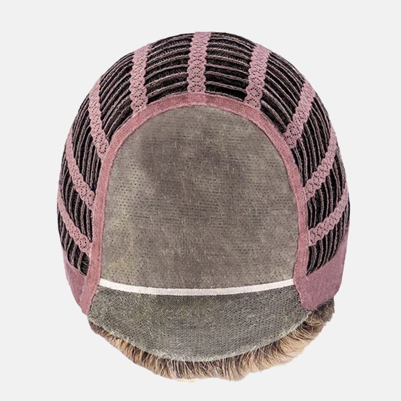 Ash Light Blonde Subtle Brown Sleek Bob Cut Heat Resistant Synthetic Wig Lightweight