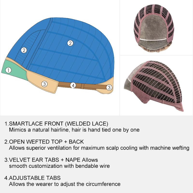 Ash Light Blonde Subtle Brown Sleek Bob Cut Heat Resistant Synthetic Wig Lightweight